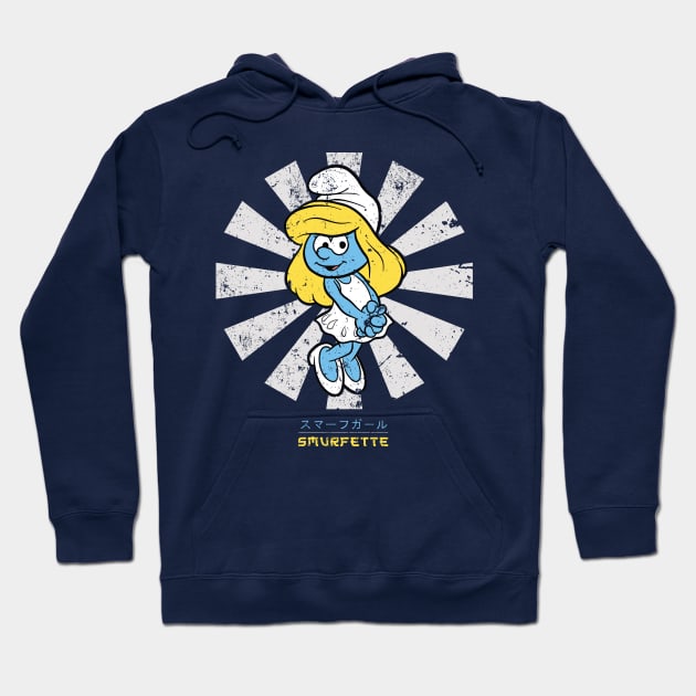 Smurfette Retro Japanese Smurfs Hoodie by Nova5